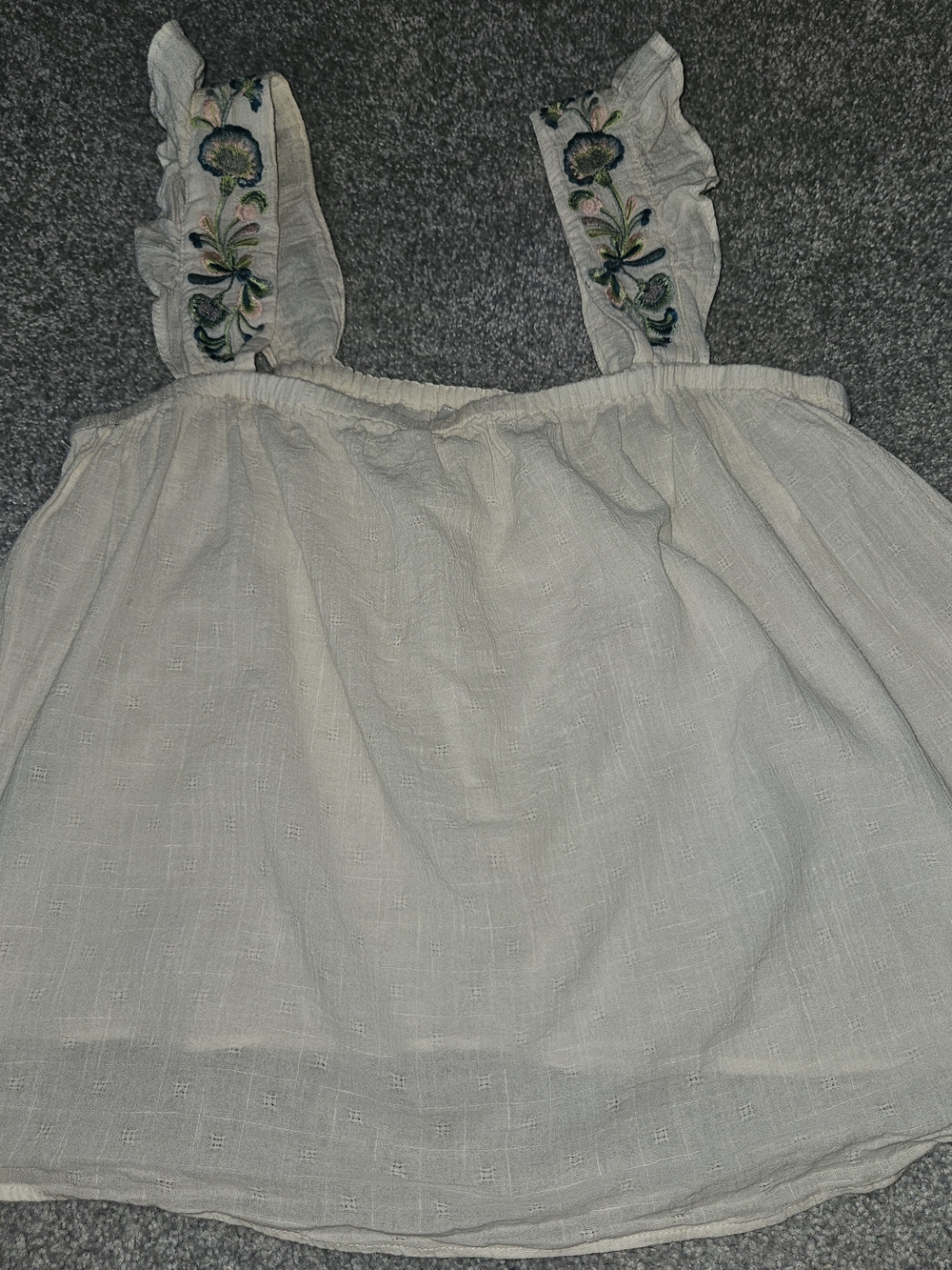 Madewell White Embroidered-strap Tank Top
